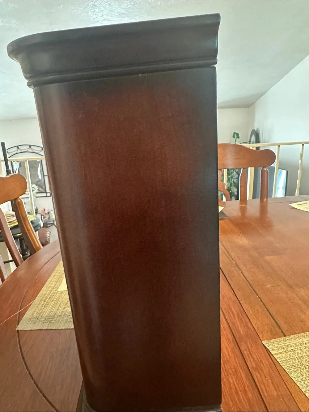 Vintage 2001 Bombay Company Mahogany Wood Highboy Armoire Jewelry Box Chest 16.5